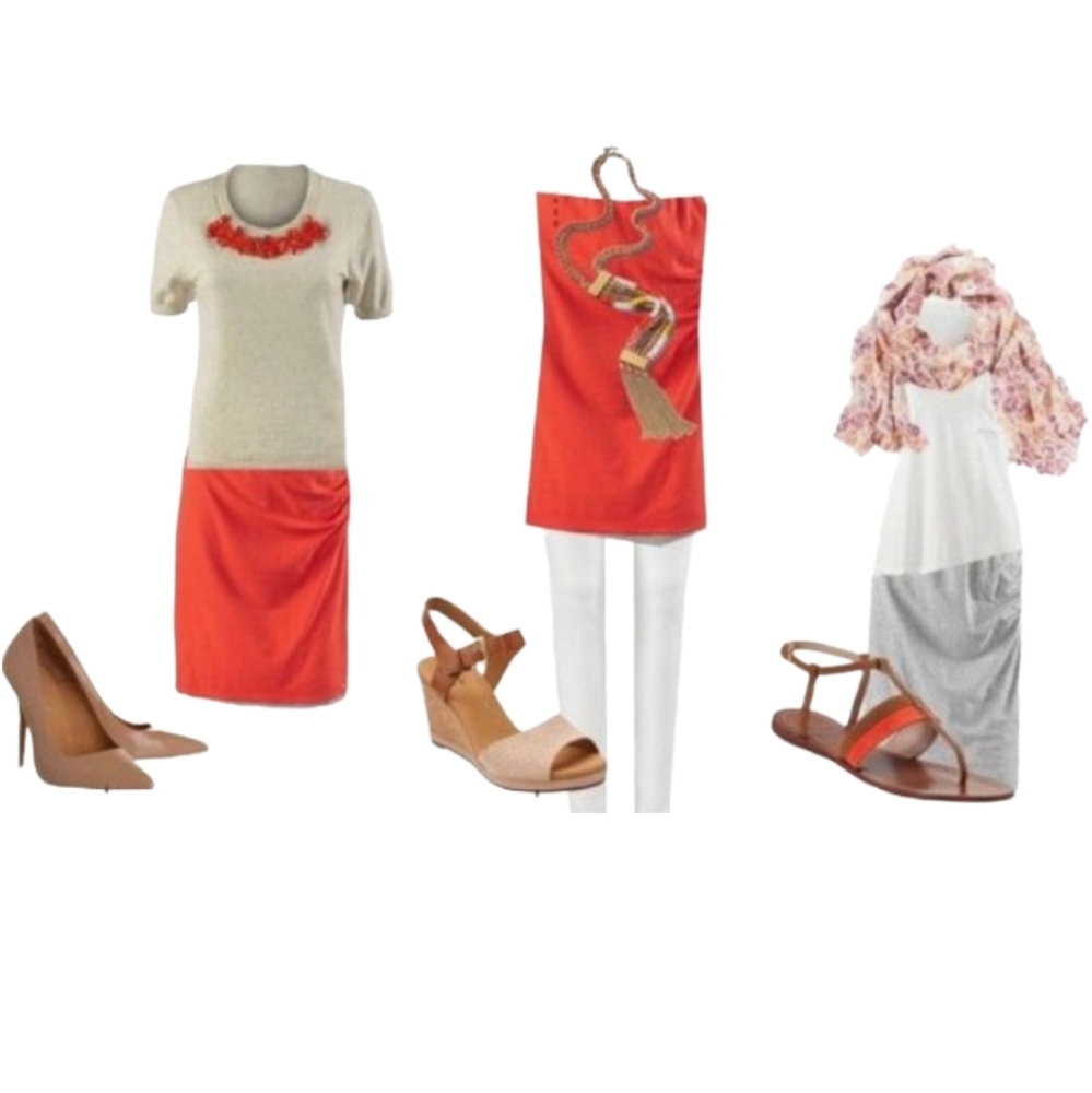 CAbi Reversible Orange Gray Tube Skirt Size M - Picture 6 of 6